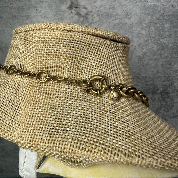 Large J. Crew statement necklace with orange and purple stones bib style - Picture 4 of 5